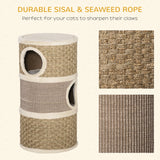 Cat Condo 3 Story Three Holes with Sisal Seaweed Scratching Cover Surface, 15