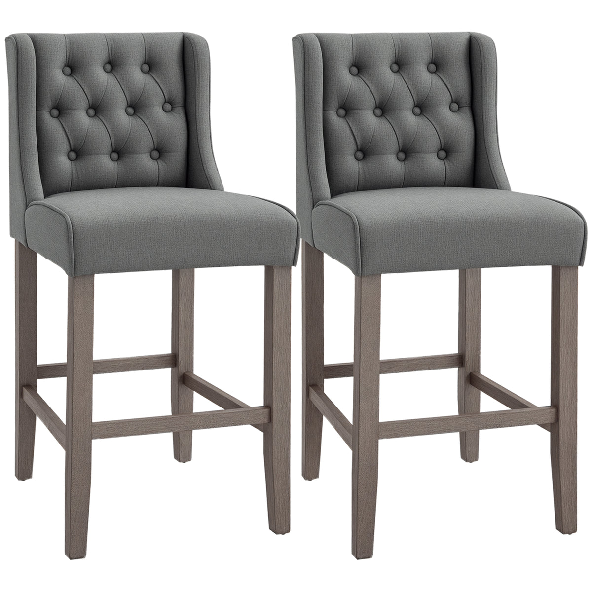 Set of 2 40Inch Button Tufted Bar stools High Counter Dining Height Chairs