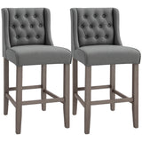 Set of 2 40Inch Button Tufted Bar stools High Counter Dining Height Chairs