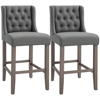 Set of 2 40Inch Button Tufted Bar stools High Counter Dining Height Chairs
