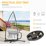 Hammock Chair Stand Only, Metal C-Stand for Hanging Hammock Chair with Tray for Indoor