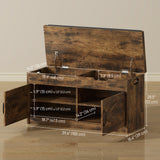 Shoe Storage Bench, Entryway Bench with 2-Tier Cabinet, Padded Cushion for Hallway