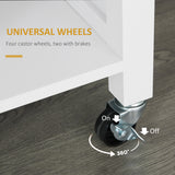 Wooden Rolling Kitchen Island on 360° Swivel Wheels Dining Cart with Drawer