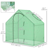 6 x 3.3 x 5.5ft Walk-in Garden Greenhouse with Door & Top Window, Outdoor Hot House Growing Tent with Steel Frame & PE Cover