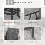Outdoor 4 Pieces Patio Furniture Set, Garden Set with Two Foldable Armchairs, a Loveseat & Glass Top Table