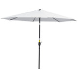 10' x 8' Round Market Umbrella, Patio Umbrella with Crank Handle and Tilt
