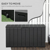 81 Gallon Garden Storage Box, Waterproof Double Wall Storage Container with Wheels and Handles