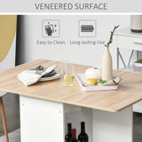 Foldable Dining Table, Folding Table with Storage Shelf