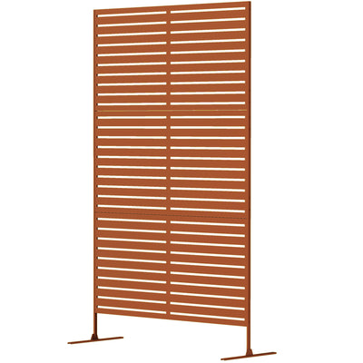 Decorative Outdoor Privacy Panel, Freestanding Metal Outdoor Divider with Stand for Garden