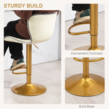 Ensemble de 2 tabourets de comptoir, chaises de bar à hauteur ajustable avec siège pivotant, revêtement en cuir PU