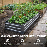 8'x2'x1' Galvanized Raised Bed, Large Elevated Planter Box for Growing Flowers