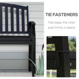 2-Seater Patio Bench Cushion Outdoor Seat Swing Replacement Pad with Zipper Cover