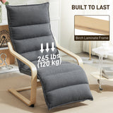 Accent Chair, Velvet Upholstered Living Room Chair with Footrest, Wood Frame
