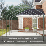 Carport, 10 x 20 ft Portable Garage with 2 Roll-Up Doors and Removable Sidewalls for Car