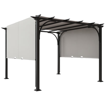10' x 10' Outdoor Pergola Patio Gazebo Canopy Sun Shelter, Steel Frame
