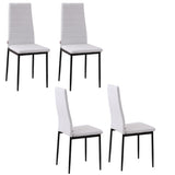 Chaises de salle à manger dossier haut, chaises d'appoint modernes en cuir PU rembourré avec pieds métalliques pour cuisine