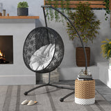 Hanging Hammock Chair Stand Only, C Shape Hanging Heavy Duty Metal Frame Swing Stand for Porch Swing Chair