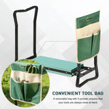 Agenouilloir de jardin et siège, banc de jardinage pliable avec coussin en mousse EVA épais et grand porte-outils