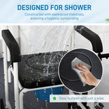 Rolling Shower Chair, Bedside Commode Chair with Wheels