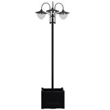 3-head LED Solar Light Lamp Street Light Post with Planter