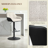 Ensemble de 2 Tabourets de Bar, Tabourets Pivotants de Hauteur Comptoir avec Dossier, Repose-pied, Hauteur Ajustable