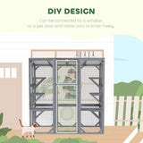 Outdoor Cat Enclosure with 6 Jumping Platforms, Large Front Door for 1-3 Cats, 59