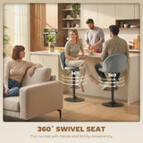 Bar Stools Set of 2, Swivel Counter Height Barstools with Footrest