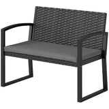 2 Seater Outdoor Bench, Steel Frame for Patio