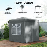 6.6'x6.6' Pop Up Canopy Tent with Sidewalls
