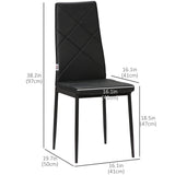 Dining Chairs Set of 4, Modern Accent Chair with High Back, Upholstery Faux Leather and Steel Legs for Living Room