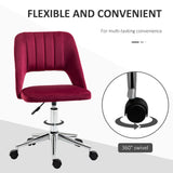 Mid Back Office Chair Velvet Fabric Swivel Scallop Shape Computer Desk Chair