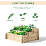 3-Tier Wood Raised Garden Bed