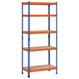 5-Tier Heavy Duty Garage Shelf, Metal Shelving Unit with Adjustable Shelves, Metal Frame, 31.5