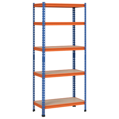 5-Tier Heavy Duty Garage Shelf, Metal Shelving Unit with Adjustable Shelves, Metal Frame, 31.5
