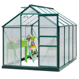 Serre 6' x 8' panneaux jumeaux transparents et cadre vert appuyez pour sélectionner