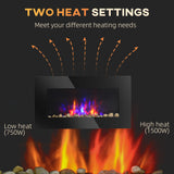 Wall Mounted Fireplace, 28.5 Inch Modern Electric Fireplace with Patented LED Flame Effect and 7 Colors