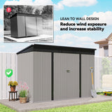 Remise de rangement pour jardin en acier galvanisé 9' x 4' avec portes verrouillables, gants et 2 bouches de ventilation