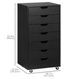 7-drawer Vertical File Cabinet for Home Office, Storage Cabinet with Wheels