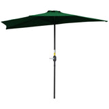 Parasol demi-parapluie 7,5 pi pour patio avec manivelle