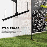 Metal Outdoor Privacy Screen, Freestanding Outdoor Divider with Stand, 78