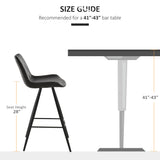 Ensemble de 2 tabourets de bar en microfibre, chaise de bar avec pieds en métal siège à coussin rembourré pour salle à manger