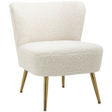 Fauteuil lounge pour chambre, fauteuil du salon avec rembourrage doux et pieds dorés