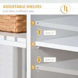 Kitchen Cart on Wheels, Utility Storage Island with Rubber Wood Top, Towel Rack, Cabinets, Drawers