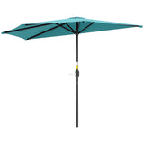 9.8ft Half Umbrella Semi Round Patio Parasol with Crank Handle