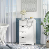 Bathroom Storage Cabinet, Floor Cabinet with Adjustable Shelf and 4 Drawers