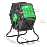 Composteur rotatif bac à compost 24 aérations jambes acier 17 gallons