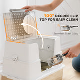 XL Stainless Steel Litter Box w/ 100° Flip Top