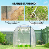 Polytunnel Greenhouse with Roll-up Door and Mesh Window, Walk-in Grow House Tent with Steel Frame, 3 x 2 x 2 m
