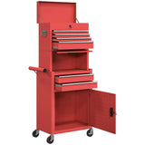 Large Tool Cabinet, 3-in-1 Rolling Tool Chest, Detachable Tool Storage Organizer with 6 Drawers and Pegboard
