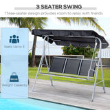 3-Seater Patio Swing, Outdoor Swing Chair, A Frame Porch Swing with Canopy Garden Hammock Glider Bed